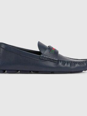 Gucci Web Details Leather Loafers UK 7 Men